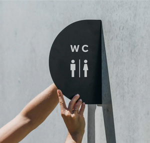 Plaque de signalisation de porte unisexe pour toilettes, en acier inoxydable, 76 mm, pour usage intérieur, fixations incluses - Product Image 6