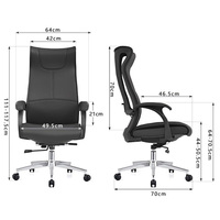 Chaise de bureau ergonomique pivotante en cuir, moderne, de direction, réglable, inclinable, de luxe, pour manager, avec roulettes, en PU