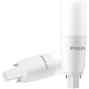 필립스 램프 2 핀 LED 플러그 튜브 G24D 대체 PL-C 슈퍼 밝은 2P 에너지 절약 통 전구 가로 삽입 튜브