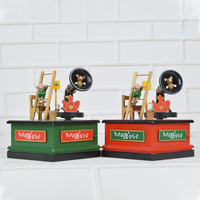 Boîte à musique de noël enveloppée, cadeau de noël, boîte à musique, phonographe, ornements décoratifs