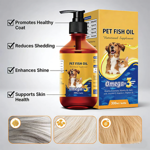 Compléments Nutritionnels pour Animaux de Compagnie : Huile de Poisson pour Chats et Chiens, Soin des Poils, Oméga 3 6 9, Traitement OEM d'Huile de Saumon Sauvage en Gouttes Liquides - Product Image 5