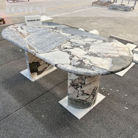 Table à manger en marbre naturel de luxe haut de gamme Tostone, vente chaude, pour villa de luxe, mobilier de salle à manger de manoir privé