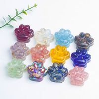 Ornement en résine époxy en forme de patte de chat en cristal naturel, décoration animale pour la maison, la voiture, ou comme cadeau