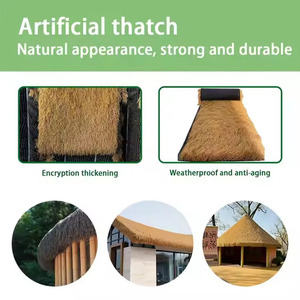 Toiture en chaume artificiel jaune, 43 rangées, épaisse et dense, en plastique écologique, pour décoration murale et usage en jardin, 1m/2m*20m/<span class=keywords><strong>rouleau</strong></span> - Product Image 6
