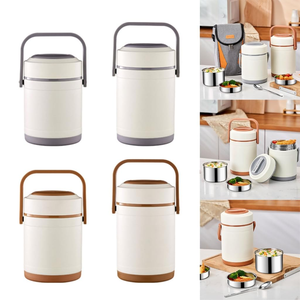 304 Stainless Steel <b>Insulated</b> <b>Lunch</b> <b>Box</b> with PP Lid Foldable Design Eco-Friendly 0-1L Capacity for Students White-collar Workers - Product Image 3