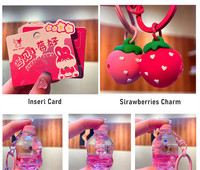 BSBH Boba thé porte-clés avec liquide Quicksand porte-clés Animal bulle thé porte-clés acrylique lait thé sachet pendentifs
