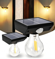 Lampe murale de jardin extérieure à induction corporelle IP65 avec ampoule à filament de tungstène solaire