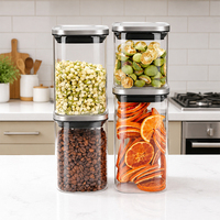 Grand bocal de rangement en verre avec couvercle métallique hermétique pour pâtes, céréales, grains de café, riz et stockage en garde-manger