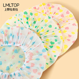Gorro de ducha impermeable con diseño de corazón LMLTOP, gorro de baño de PVC grueso para adultos, para protección del cabello, uso sanitario SY800 - Product Image 3