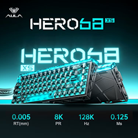 AULA HERO 68 XS Dual 8000Hz Polling Rate Tri-mode Connectivity PC Transparent Keycaps 360° ARGB Lighting Esports Gaming Keyboard