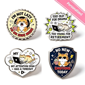 Badge en émail personnalisé OEM, motif jeu <span class=keywords><strong>de</strong></span> mots, vente en gros, badge <span class=keywords><strong>de</strong></span> revers à thème <span class=keywords><strong>de</strong></span> meme internet, broche à texte humoristique pour cadeau <span class=keywords><strong>de</strong></span> fête, décoration <span class=keywords><strong>de</strong></span> bureau, objet <span class=keywords><strong>de</strong></span> collection, merchandising - Product Image 1