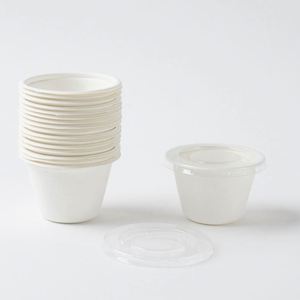 Bol rond en bagasse de canne à sucre biodégradable avec couvercle pour soupes chaudes et salades - Product Image 3