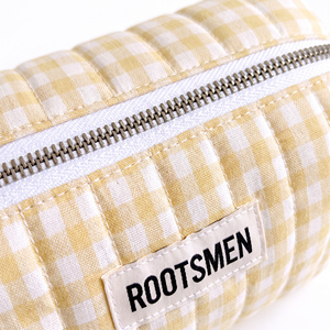 Small Gingham Quilted Box <b>Pouch</b> Cosmetic Bags & Cases Makeup Bag <b>Zip</b> Top Custom Logo OEM BSCI - Product Image 4