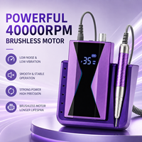Polisseuse à gel acrylique sans fil rechargeable, perceuse à ongles électrique portable, haute puissance 40000 tr/min