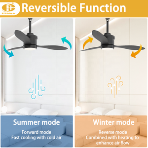 Ventilateur de plafond moderne IP65 ABS 52 pouces à 3 pales avec moteur DC silencieux et télécommande pour décoration intérieure et extérieure - Product Image 3