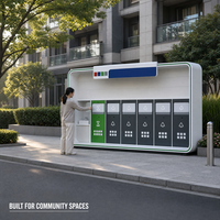 Station de tri des déchets intelligente et conviviale avec accès pour camions et système de vidage rapide pour les équipes municipales.