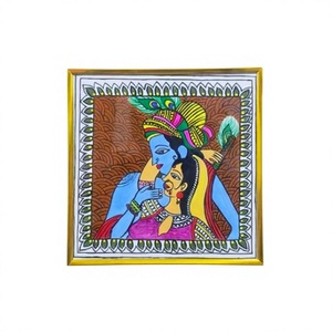Pintura Decorativa Hecha a Mano en 3D, Arte Folclórico Metálico Mithila Madhubani para Decoración del Hogar de Jharkhand Ojistha Industries - Product Image 1