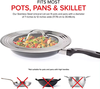 Couvercle universel en acier inoxydable pour casseroles de 7 à 12 pouces-Pièces de rechange pour casseroles et poêles