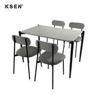 Ensemble de table et chaises de restaurant en gros, mobilier de jardin moderne, table et chaises de salle à manger en métal pour hôtel TC0249