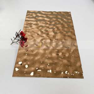 LL37 Exclusive Design 304 Stainless Steel Water Ripple <b>Sheet</b> Rose Gold <b>Mirror</b> Finish Water Wave Embossed for Hotel Wall Panel - Product Image 3