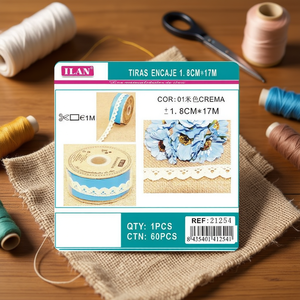 Strisce di pizzo Iln 1,8 cm x 17 m colore crema per artigianato e cucito - Product Image 2