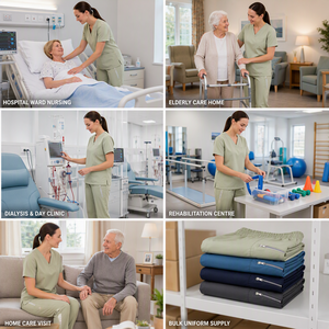 Pantalones Adaptables con Broches Laterales de Apertura Completa <span class=keywords><strong>para</strong></span> Enfermería, <span class=keywords><strong>para</strong></span> Personas Mayores, Postoperatorios, Pacientes en Silla de Ruedas, Cuidado en el Hogar, Uniforme, Fácil de Vestir - Product Image 2