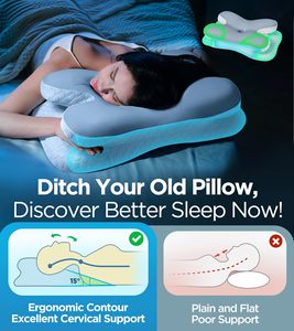 Custom Logo Ergonomic Slow Rebound <strong>Memory</strong> <strong>Foam</strong> Orthopedic Therapeutic Cervical Medical Side Sleep Butterfly Neck Pillow <strong>Cushion</strong> - Product Image 4