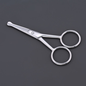 Recortador de vello nasal con punta redonda, juego de tijeras manuales para recortar la barba y el vello nasal para hombres - Product Image 3