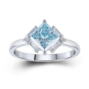 Bague de mariée en platine pour femme avec diamant fantaisie naturel taille ovale, élégante, taille H 1/2, bijoux de mode pour mariage de Noël lesbien - Product Image 3