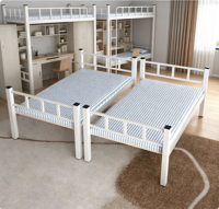 Cadre de lit simple en métal avec barrière de sécurité, lit robuste pour dortoir étudiant, pour chambre à coucher