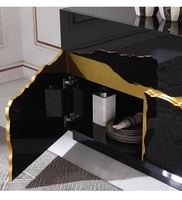 Buffet moderne de luxe meubles de maison salon table console noir or armoire de rangement armoire à manger