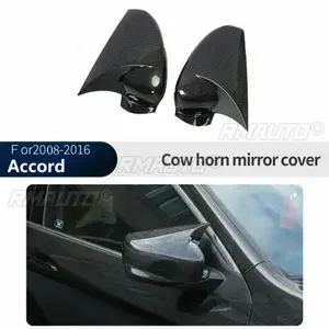 Pour Honda Accord 8ème, 8.5ème, 9ème génération 08-2017, coque de rétroviseur noir brillant aspect fibre de carbone - Product Image 5