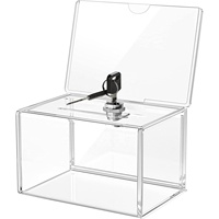 RAY YI Acryl-Würfel Spendenbox Abschließbare Plastik-Spendenboxen für Spendensammlungen Ausstellungshalter