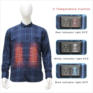 <span class=keywords><strong>Camicia</strong></span> riscaldata da uomo USB scaldacollo 5V tessuto cotone Logo personalizzato camicie Casual <span class=keywords><strong>blu</strong></span> maglia invernale <span class=keywords><strong>giacca</strong></span> riscaldata - Product Image 3