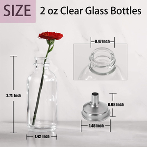 Botellas de Vidrio Transparente Boston Round para Bebidas de Jengibre, Vaso para Jengibre con Tapa de Baquelita Negra de 60 ml - Product Image 2