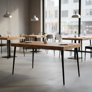 Simple <b>Folding</b> <b>Dining</b> Tables with Solid Mango Wood Legs Restaurant & Hotel Furniture Modern Design Commercial Use Home Decor - Product Image 3