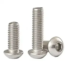 ISO7380 Stainless Steel Hex Drive Button Head Mushroom Screw round Socket Screw Plain Surface Treatment Din Type Hex Socket