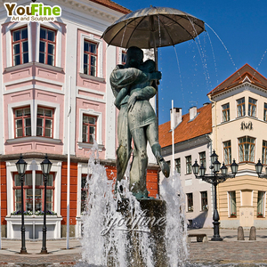 YOUFINE <span class=keywords><strong>Statua</strong></span> in Bronzo a Grandezza Naturale di Ragazzo che Tieno un Ombrello, Scultura Commemorativa in Vendita - Product Image 2