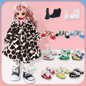 Sepatu Boneka BJD Kartun 5.6cm, Aksesoris Sepatu Boneka Kulit & Katun 20cm untuk Boneka EX Joint Mi Lu Tubuh Gemuk - Product Image 2