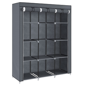 大型収納スペースポールシステムクローゼットオーガナイザー折りたたみ式ファブリッククローゼットモダンで安価でシンプルなプラスチック製ワードローブ - Product Image 1