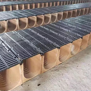 <span class=keywords><strong>Caniveau</strong></span> de drainage en béton polymère de type U <span class=keywords><strong>D400</strong></span>, canaux de drainage des eaux pluviales, matériaux de construction, gouttière avec <span class=keywords><strong>grille</strong></span> - Product Image 4