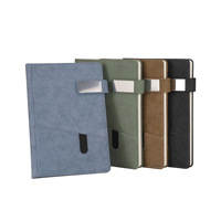Carnet A5 personnalisé avec fermeture à boucle et pochette pour téléphone, journal de bureau, cadeau, couverture en papier imprimé, vente en gros OEM