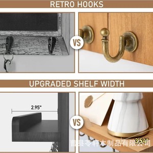 Nuevo perchero de pared de madera maciza decorativo para dormitorio, perchero de pared de madera para sala de estar, almacenamiento transfronterizo - Product Image 5