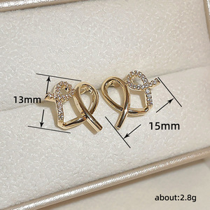 Orecchini a Perno Semplici con Design Incrociato per Donne, Accessori per Orecchie per Uso Quotidiano Primavera-Estate - Product Image 5