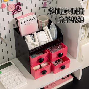 Organisateur de bureau à <span class=keywords><strong>tiroirs</strong></span> Boîte de rangement de cosmétiques Boîte de maquillage en <span class=keywords><strong>plastique</strong></span> avec 4 mini <span class=keywords><strong>tiroirs</strong></span> - Product Image 2