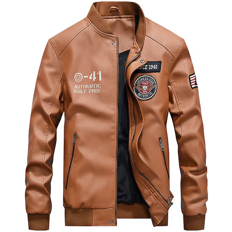 JC outdoor winter plus size mens jackets for men leather jacket