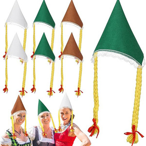 Sombreros de Cono Tejidos para Mujer, Estilo Oktoberfest, Diadema Ajustable con Trenzas, Accesorio de Disfraz para Fiestas, para Vestidos de Festival, para las Cuatro Estaciones - Product Image 1
