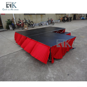 Stage Platform with Red Skirts Quick Install Portable Stage for Events - Product Image 6