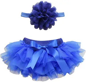 Ensemble de couches Tutu en mousseline pour bébé fille, culotte à volants, couvre-couche, serre-tête, couleur unie, vert, nouveauté, été