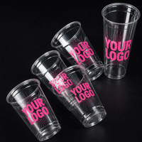 Gobelets transparents en PET/PP avec pailles pour boissons froides et milkshakes